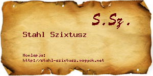 Stahl Szixtusz névjegykártya